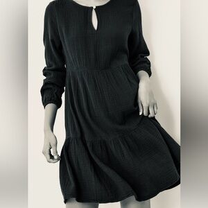Black Beach Lunch Lounge L/S Cotton Dress XL